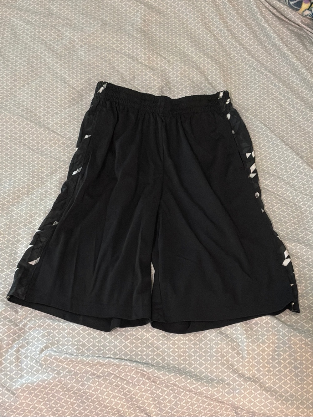 Xersion Black Athletic Shorts with Side Lace-Up Detail